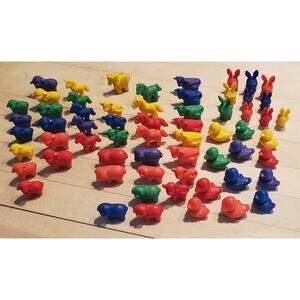 Counting Sorting Rubber Plastic Animals Set Of 60+ PreSchool Homeschool Games
